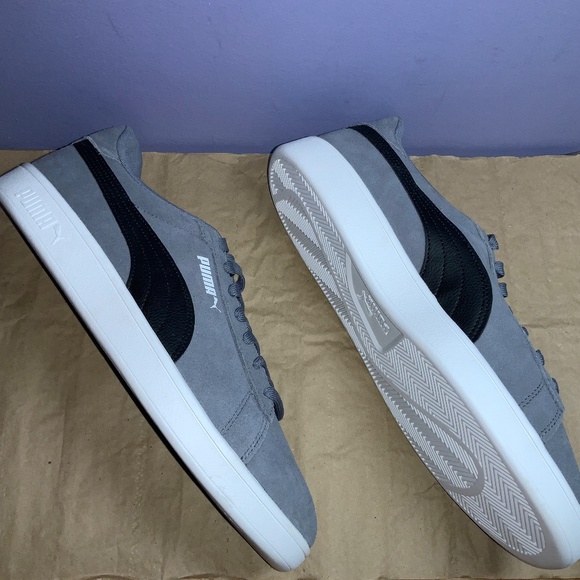 PUMA SMASH 3.0 Grey Puma low top suede Sneakers Men's Sz 12 style 390984 08 - Picture 2 of 6